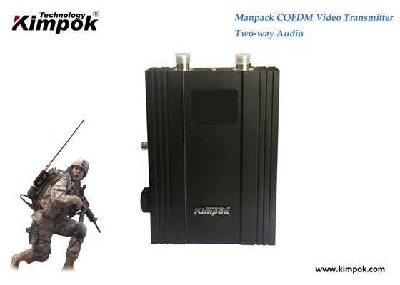 เครื่องส่งสัญญาณวิดีโอ COFDM 300 - 900Mhz, เครื่องส่ง AV ดิจิตอลไร้สาย HD 5W 3km NLOS Manpack