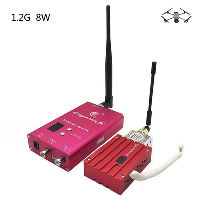 สีแดง 1.2Ghz 8W ดิจิตอล Vtx Fpv ด้วย 8 ช่องทาง