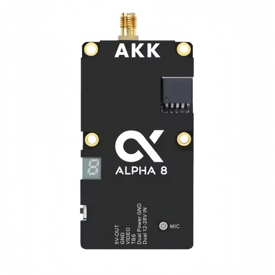 AKK 8W VTX Alpha8 เครื่องส่งวิดีโอไร้สาย 80CH 5.8G 8W 5W 3W 1W การสนับสนุนพลังงานเสียงสมาร์ท