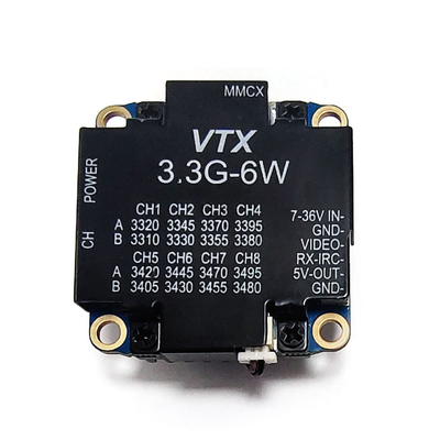 3.3Ghz 6W เครื่องส่งเสียงวีดีโอไร้สาย 3.3G UAV FPV VTX การส่งวีดีโอสําหรับ RC Drone