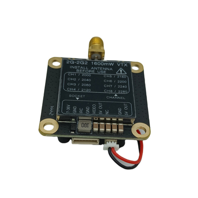 เครื่องส่งสัญญาณวิดีโออนาล็อกโดรน 2.2G 1.6W 2.2Ghz FPV VTX การส่งสัญญาณวิดีโอระยะไกล