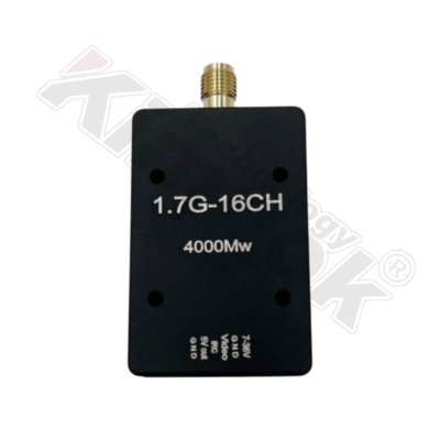 เครื่องส่งสัญญาณวิดีโออนาล็อก FPV 1.7Ghz 4W พร้อม VTX ไร้สายระยะไกลสำหรับ UAV Video TX