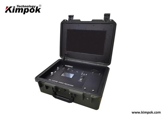 FHD COFDM เครื่องรับสัญญาณวิดีโอไร้สาย RS232 พอร์ตข้อมูลสำหรับ UAV Ground Station